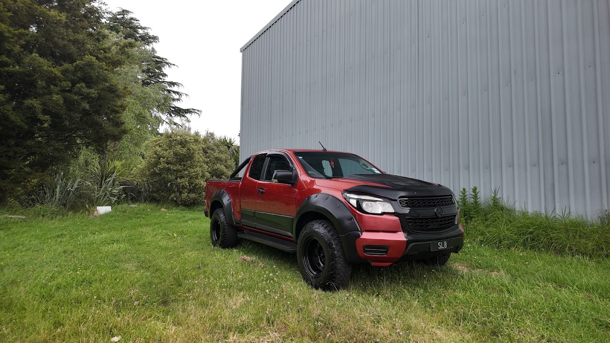 Modified red Holden Colorado ute