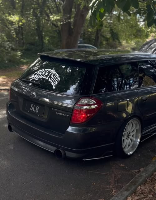 Subaru Legacy wagon rear with Streetside decal